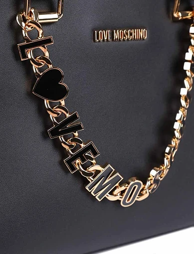 Жіноча сумка Love Moschino шкіряна чорна - фото 4 - Miraton