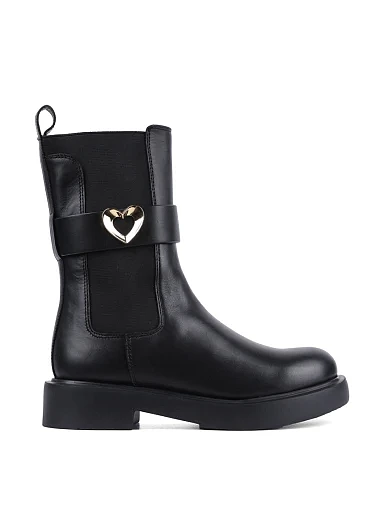 Жіночі черевики Love Moschino шкіряні чорні фото 1