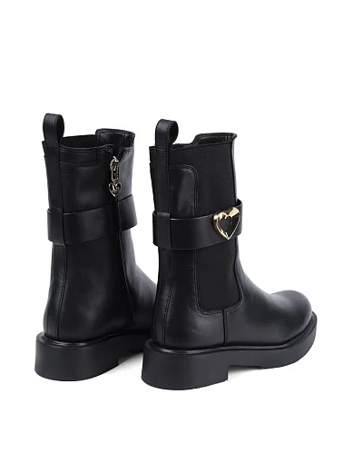 Жіночі черевики Love Moschino шкіряні чорні - фото 4 - Miraton