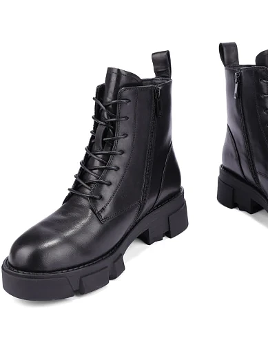 Женские ботинки кожаные черные - фото 3 - Miraton