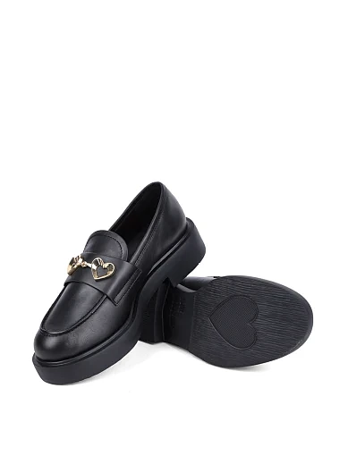 Жіночі туфлі Love Moschino шкіряні чорні - фото 2 - Miraton