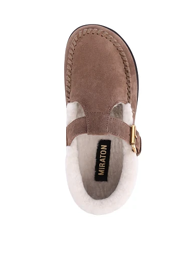 Жіночі сліпери MIRATON велюрові бежеві(2061-1) - фото 2 - Miraton