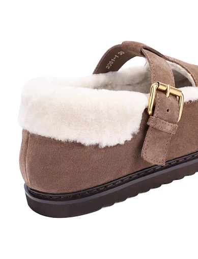 Жіночі сліпери MIRATON велюрові бежеві(2061-1) - фото 5 - Miraton