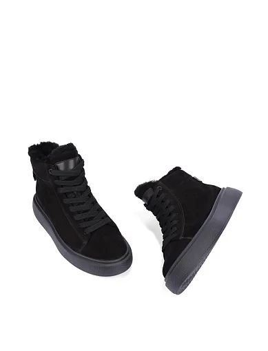 Жіночі черевики з нубуку чорні - фото 2 - Miraton