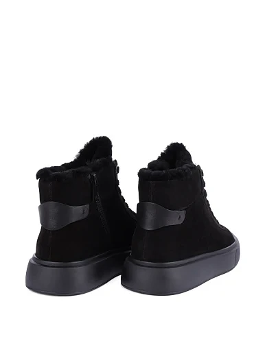 Жіночі черевики з нубуку чорні - фото 4 - Miraton