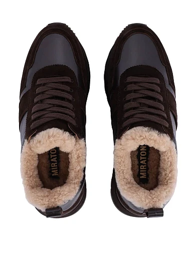 Жіночі кросівки MIRATON шкіряні коричневі - фото 2 - Miraton
