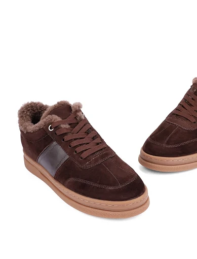 Жіночі кеди велюрові коричневі(201-24206-2-1) - фото 2 - Miraton