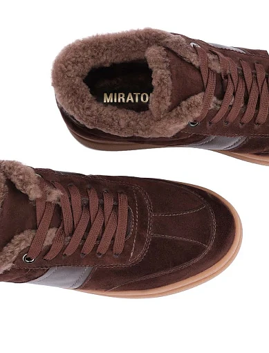 Жіночі кеди велюрові коричневі(201-24206-2-1) - фото 5 - Miraton