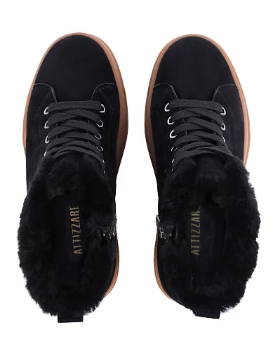 Жіночі черевики Attizzare велюрові чорні - фото 2 - Miraton