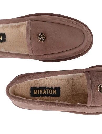 Жіночі слипери велюрові бежеві(202-24104-7-1) - фото 2 - Miraton