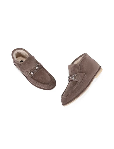 Жіночі черевики лофери Attizzare велюрові сірі - фото 2 - Miraton