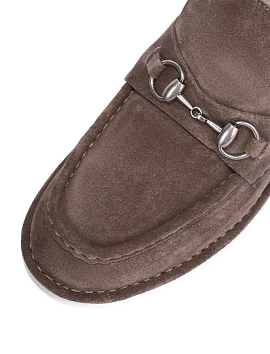 Жіночі черевики лофери Attizzare велюрові сірі - фото 5 - Miraton