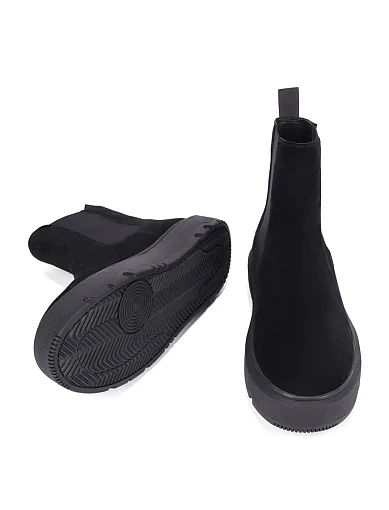 Жіночі черевики челсі Attizzare велюрові чорні - фото 2 - Miraton