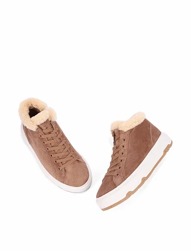 Жіночі черевики Attizzare велюрові бежеві - фото 2 - Miraton