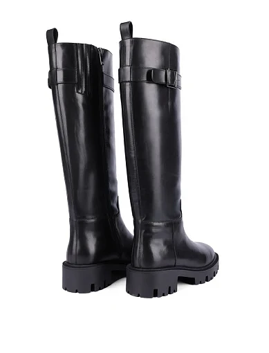 Женские сапоги MIRATON кожаные черные - фото 4 - Miraton