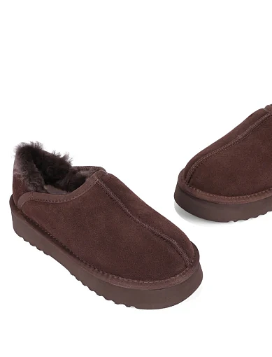 Женские угги велюровые коричневые - фото 2 - Miraton