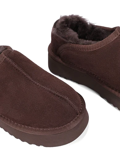 Женские угги велюровые коричневые - фото 5 - Miraton