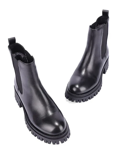 Женские ботинки челси MIRATON кожаные черные - фото 5 - Miraton