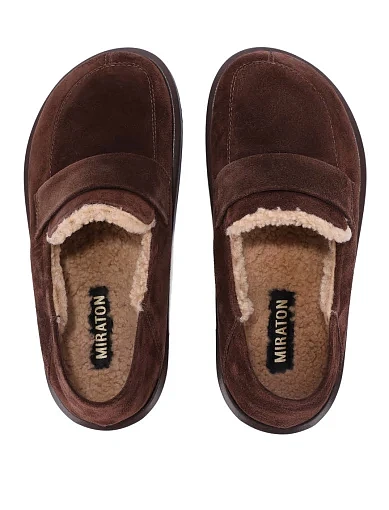 Жіночі туфлі MIRATON велюрові коричневі - фото 2 - Miraton