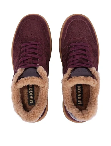 Жіночі кеди MIRATON велюрові бордові - фото 2 - Miraton