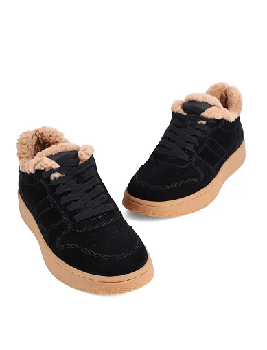 Жіночі кеди велюрові чорні(H2582B-6-3M) - фото 5 - Miraton