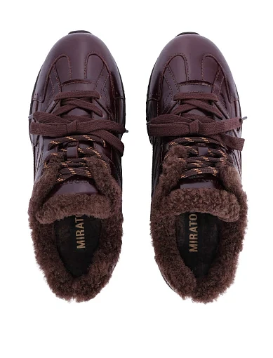 Жіночі кросівки MIRATON шкіряні бордові - фото 3 - Miraton