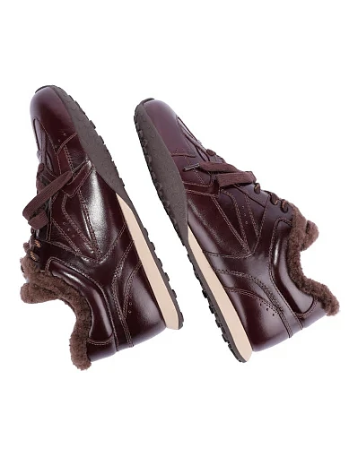 Жіночі кросівки MIRATON шкіряні бордові - фото 6 - Miraton