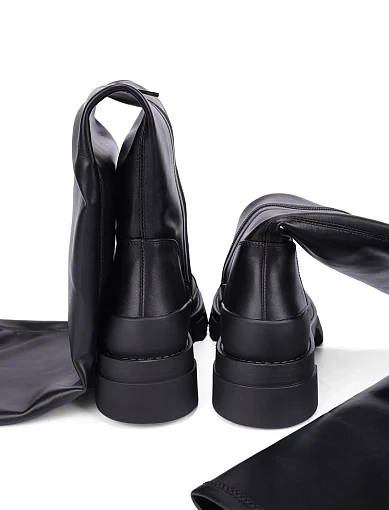 Жіночі ботфорти MIRATON шкіряні чорні - фото 5 - Miraton