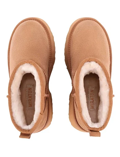 Жіночі уггі MIRATON велюрові бежеві - фото 3 - Miraton