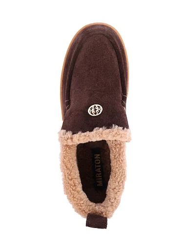 Жіночі черевики MIRATON велюрові коричневі - фото 2 - Miraton