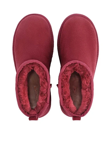 Жіночі уггі з дублянки бордові - фото 2 - Miraton