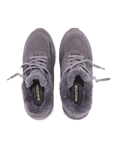 Жіночі кросівки MIRATON велюрові сірі(T739-18-2) - фото 2 - Miraton