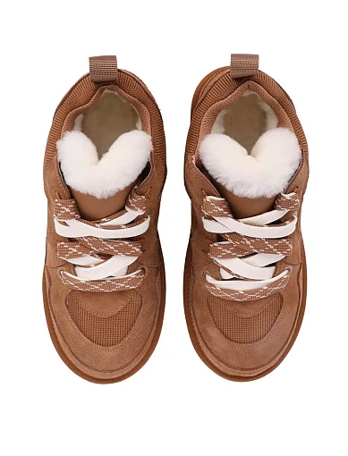 Жіночі уггі MIRATON велюрові бежеві(A7122-1) - фото 5 - Miraton