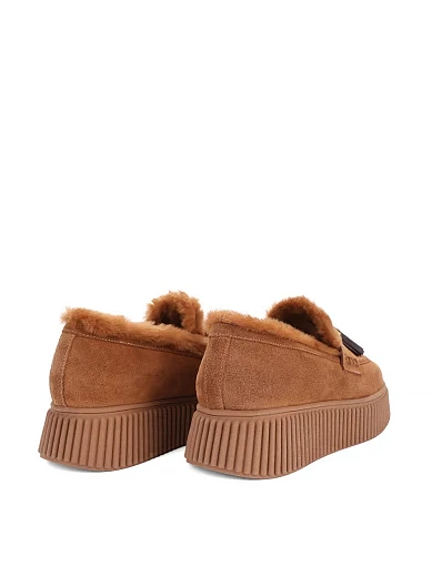 Жіночі туфлі лофери Lorenzo Mari замшеві помаранчеві - фото 5 - Miraton