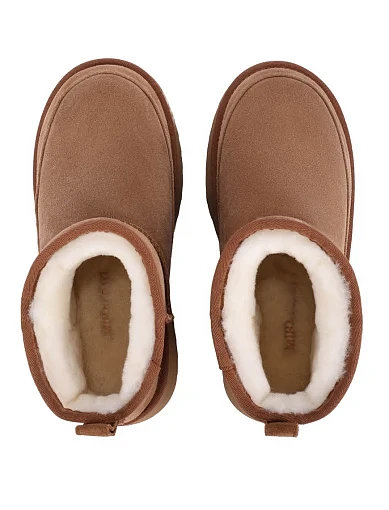 Женские угги велюровые бежевые - фото 2 - Miraton