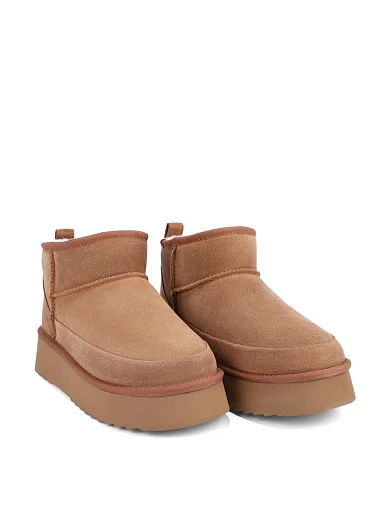 Женские угги велюровые бежевые - фото 3 - Miraton