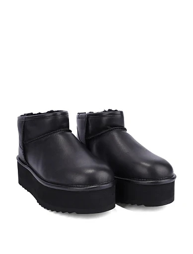 Женские угги кожаные черные - фото 3 - Miraton