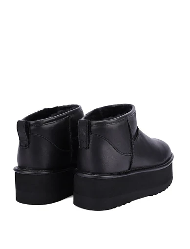 Женские угги кожаные черные - фото 4 - Miraton