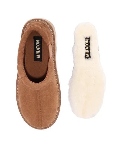 Жіночі уггі велюрові коричневі - фото 2 - Miraton