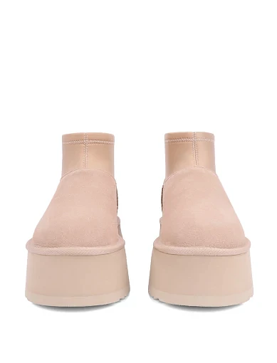 Женские угги велюровые бежевые - фото 5 - Miraton