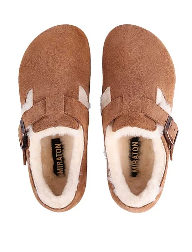 Женские угги велюровые бежевые - фото 2 - Miraton