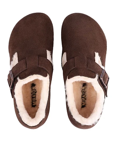 Жіночі уггі велюрові коричневі(LY898-3) - фото 2 - Miraton