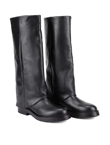 Жіночі чоботи шкіряні чорні - фото 3 - Miraton