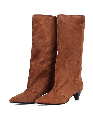 Женские сапоги Ma+De 94 замшевые оранжевые - фото 3 - Miraton