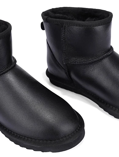 Жіночі уггі з дублянки чорні(5854P) - фото 5 - Miraton