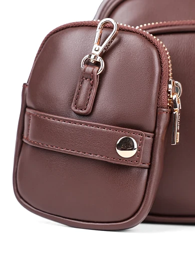 Жіноча сумка крос-боді LIU JO з екошкіри коричнева - фото 7 - Miraton