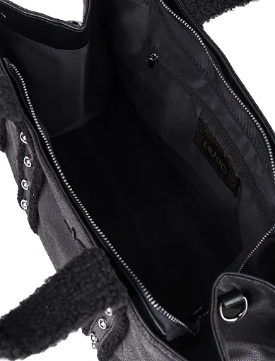 Жіноча сумка тоут LIU JO з екошкіри чорна(2F5027 E0021 22222) - фото 6 - Miraton