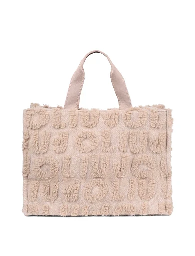 Жіноча сумка тоут LIU JO тканинна бежева(2F5027 T0300 30003) - фото 3 - Miraton