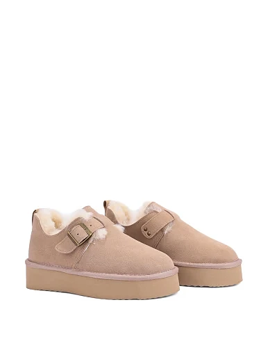 Женские угги MIRATON велюровые бежевые - фото 3 - Miraton