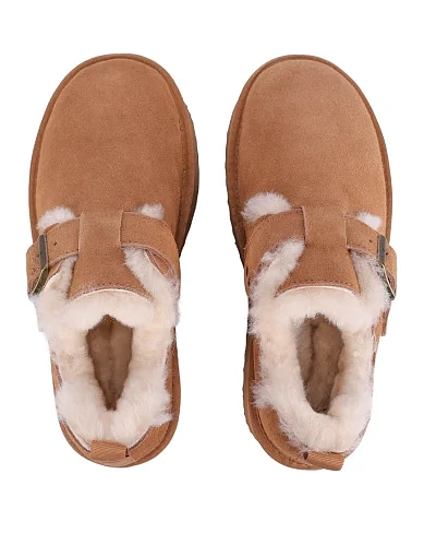 Женские угги велюровые коричневые - фото 2 - Miraton